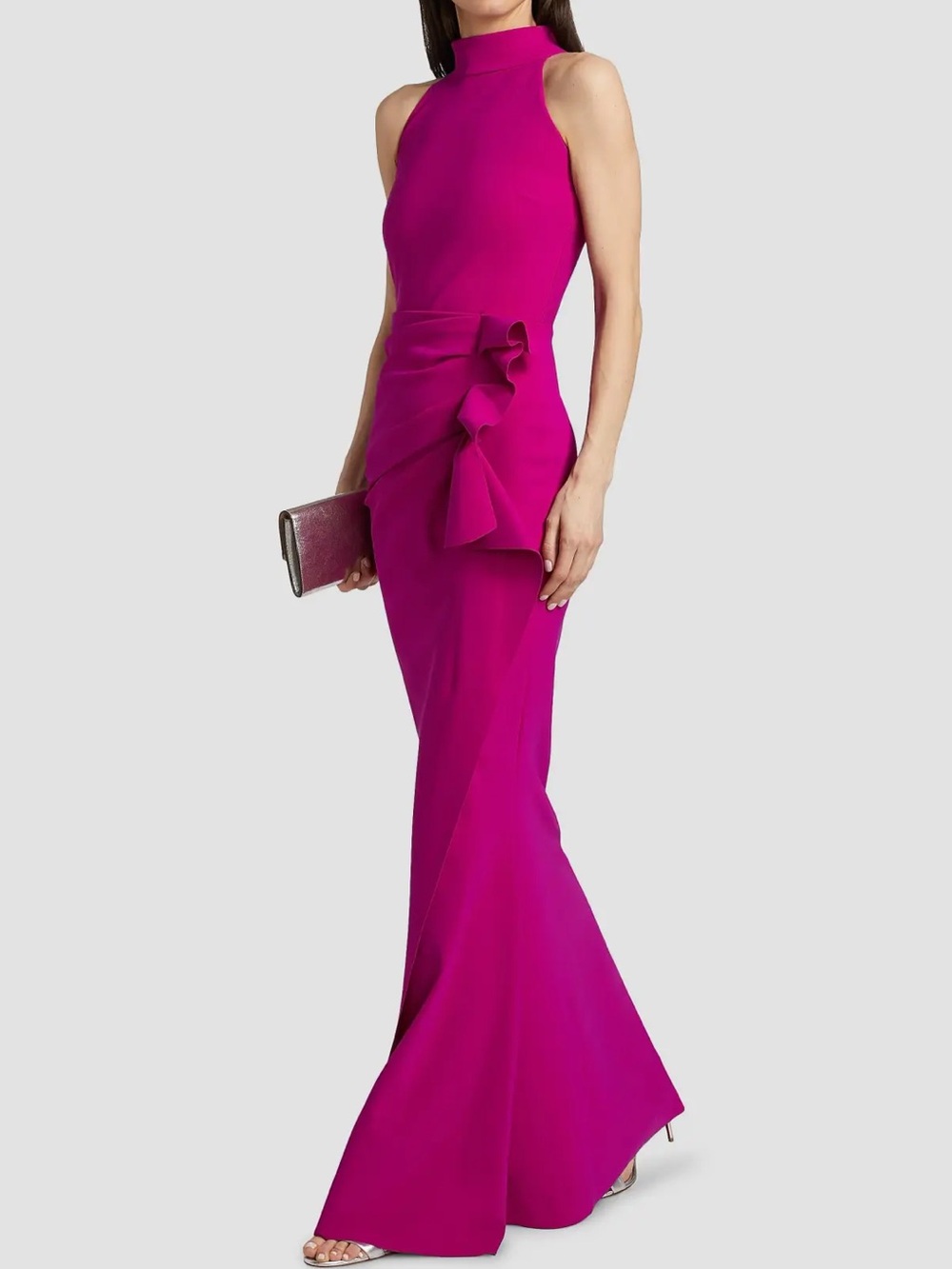 Chiara Boni La Petite Robe Gudrum Halter Ruffle Gown